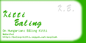 kitti baling business card